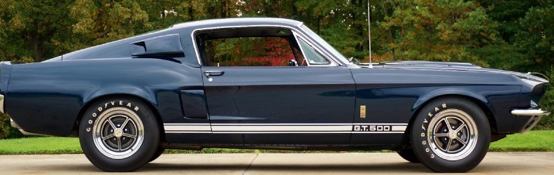 Mustang Cobra Shelby GT500 Fastback, 1967. Real muscles.