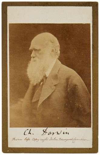 38, DARWIN, CHARLES. 1809-1882. Photograph Signed